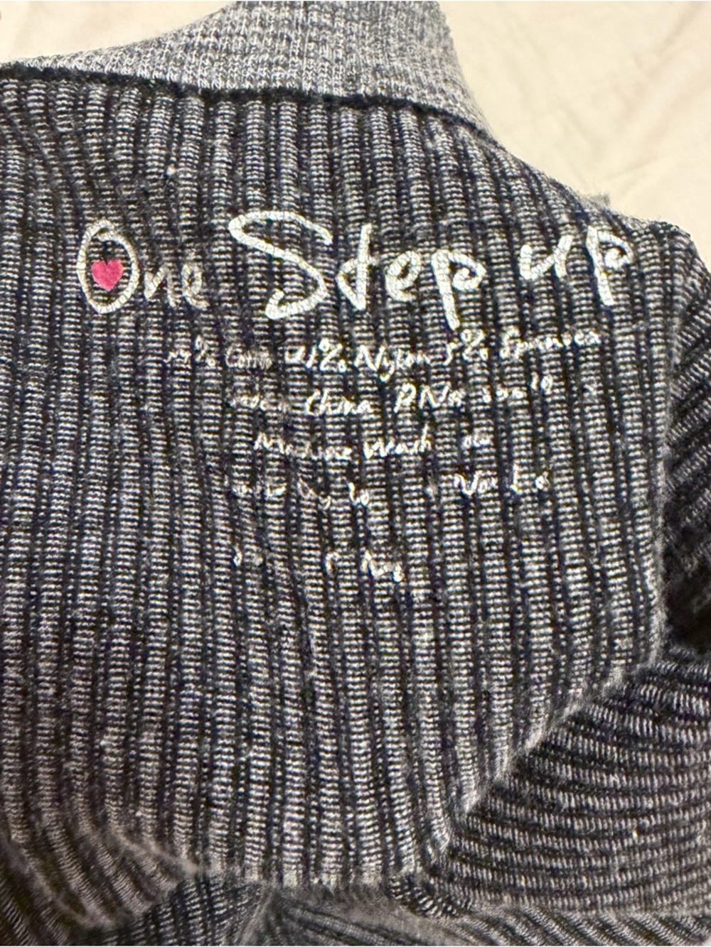 One Step Up Grey Ribbed Leggings - Picture 3 of 3